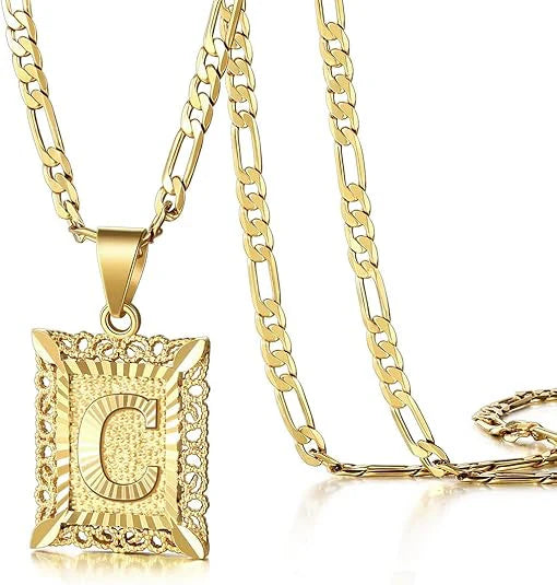 18K Gold Plated Square Letter Necklace
