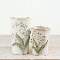 Embossed Flower Design Vase