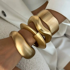 Irregular Wave Cuff Bracelet