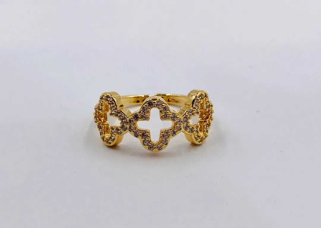 3 Clovers Zircon Ring S4887665 - TUZZUT Qatar Online Shopping