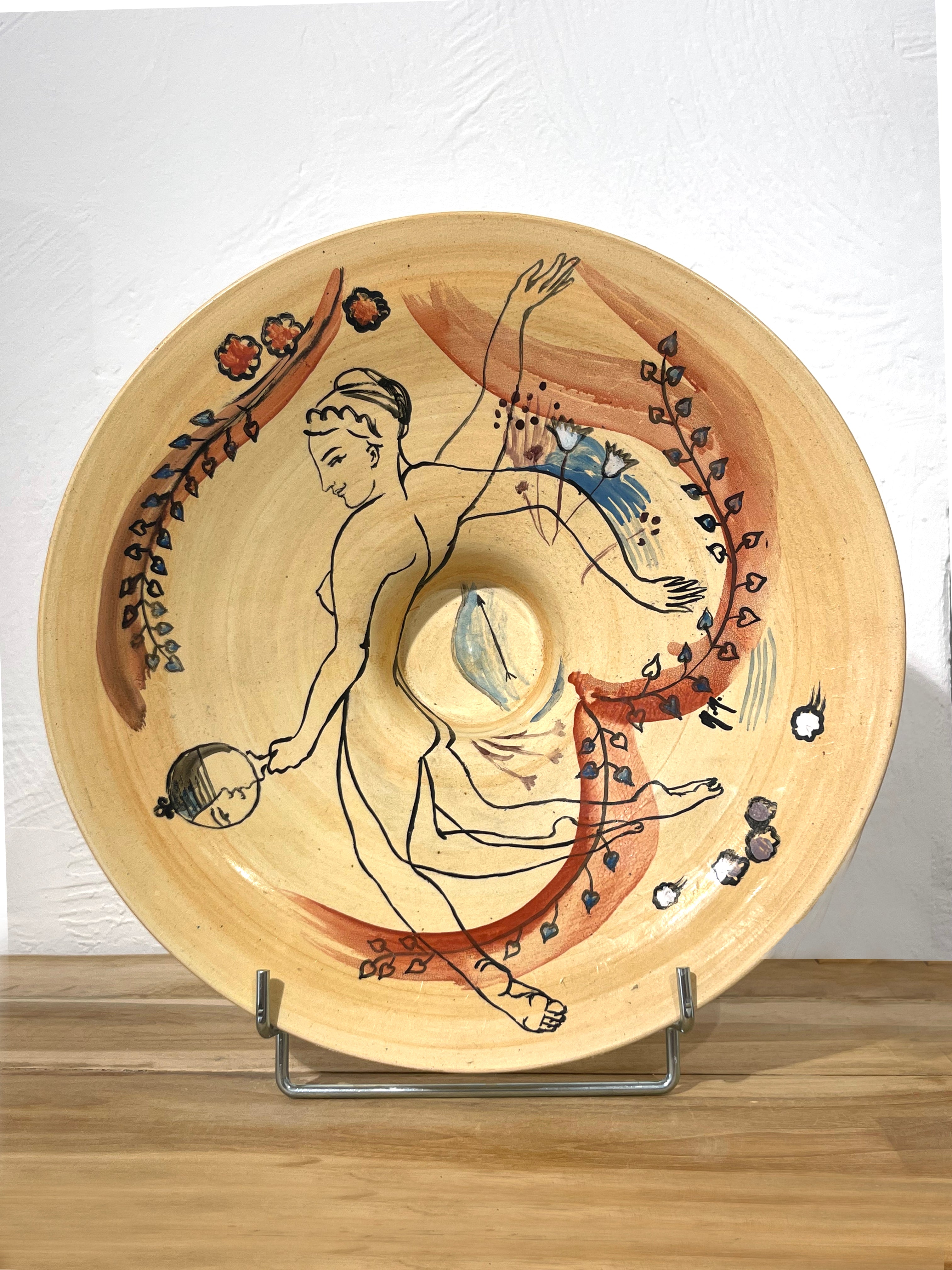 Assiette Céramique Figurine  Serafino Ferraro peinte par Maria Mikhaylova