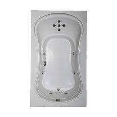 72 in. Rectangular Drop-in Whirlpool Bathtub in White - Super Arbor