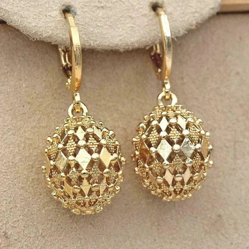 Hollow Ball Drop Earrings