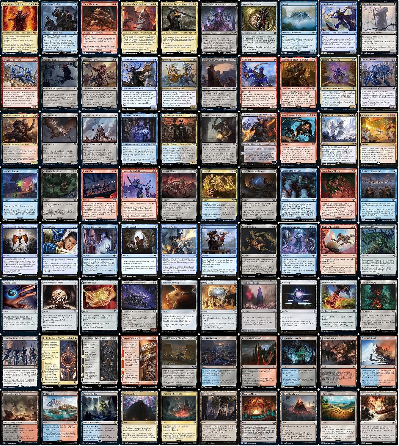 Orc Amass Commander Deck - Sauron - EDH - Grixis Blue Black Red - Lord of The Rings LOTR - 100 Card - Custom Magic The Gathering Deck - Very Strong!