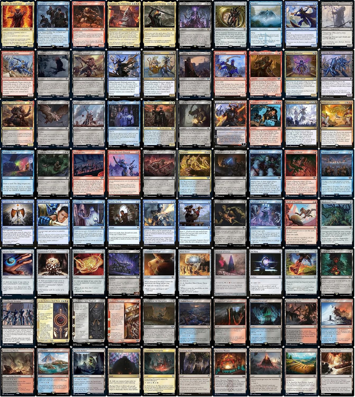 Orc Amass Commander Deck - Sauron - EDH - Grixis Blue Black Red - Lord of The Rings LOTR - 100 Card - Custom Magic The Gathering Deck - Very Strong!