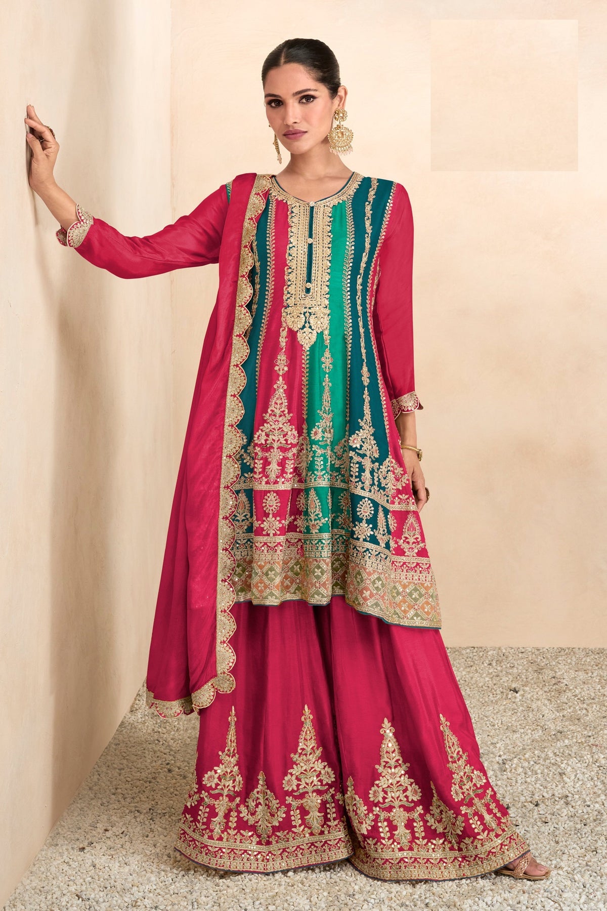 Pink Party Wear Suit