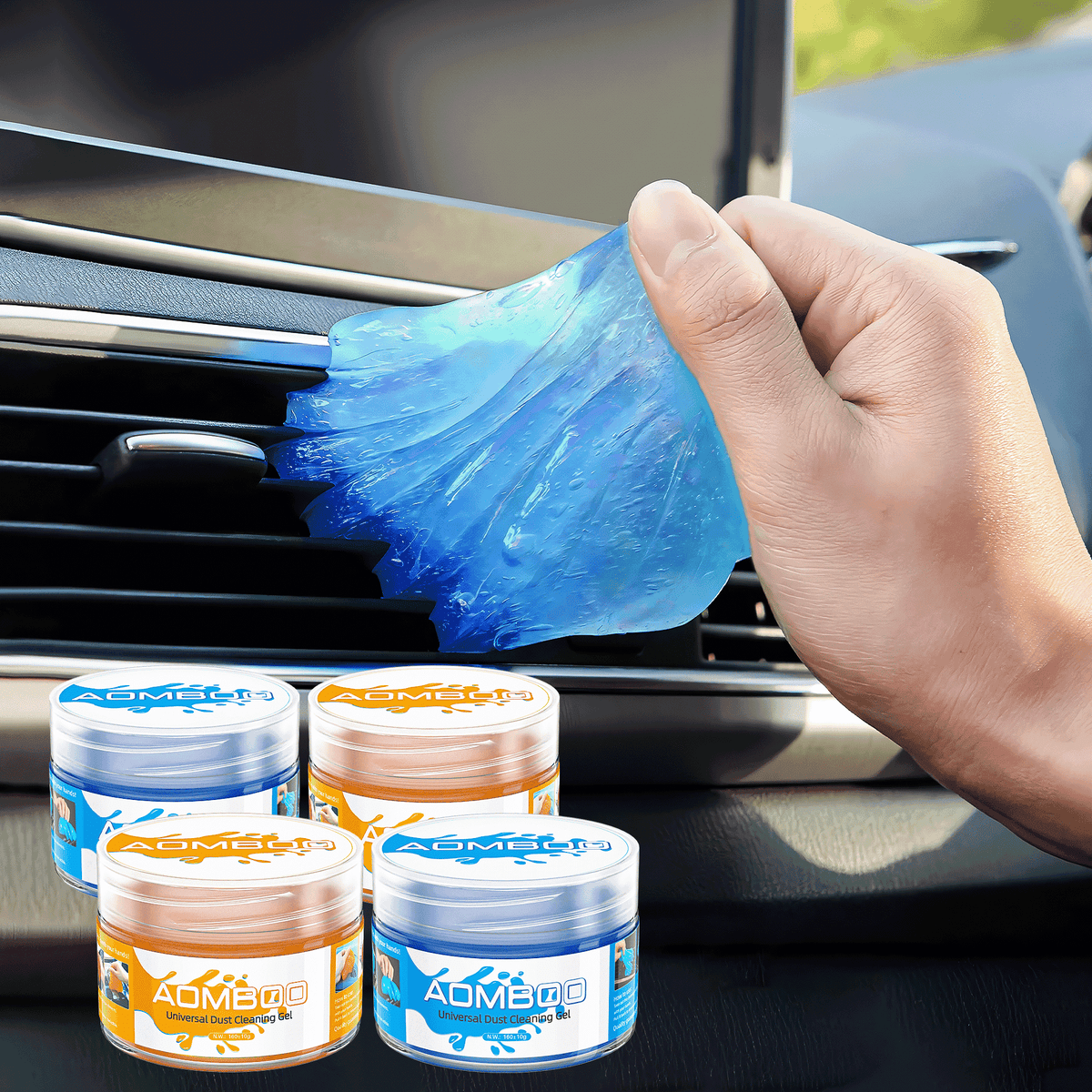 AOMBOO 4 Pack Car Cleaning Gel Car Cleaning Putty Air Vent Interior Detail Cleaner Car Gifts for Men Women