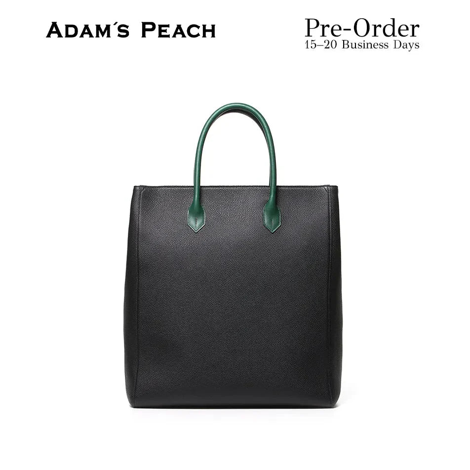 (Pre-Order) ADAM PEACH AP057 Black Leather Tote bag