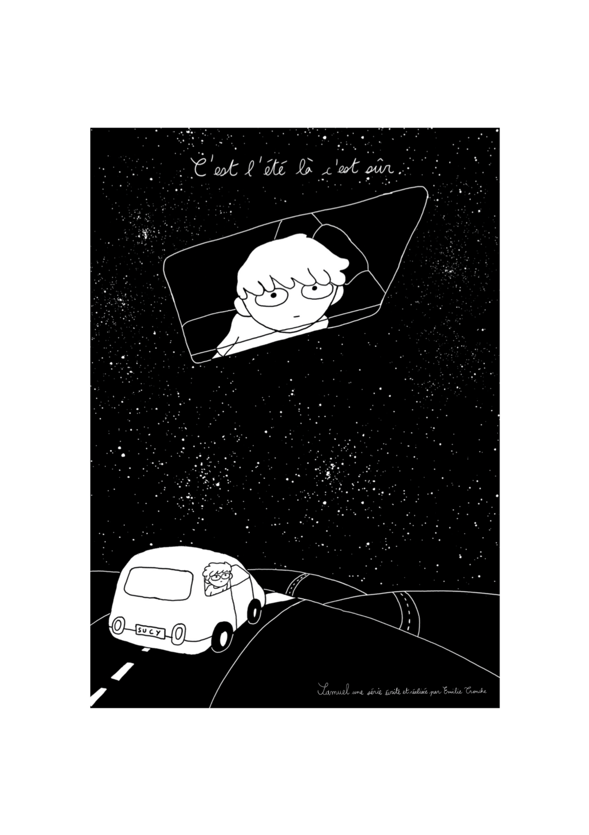 AFFICHE GÉANTE «C'EST L'ÉTÉ LÀ C'EST SUR» - CIEL ÉTOILÉ A1