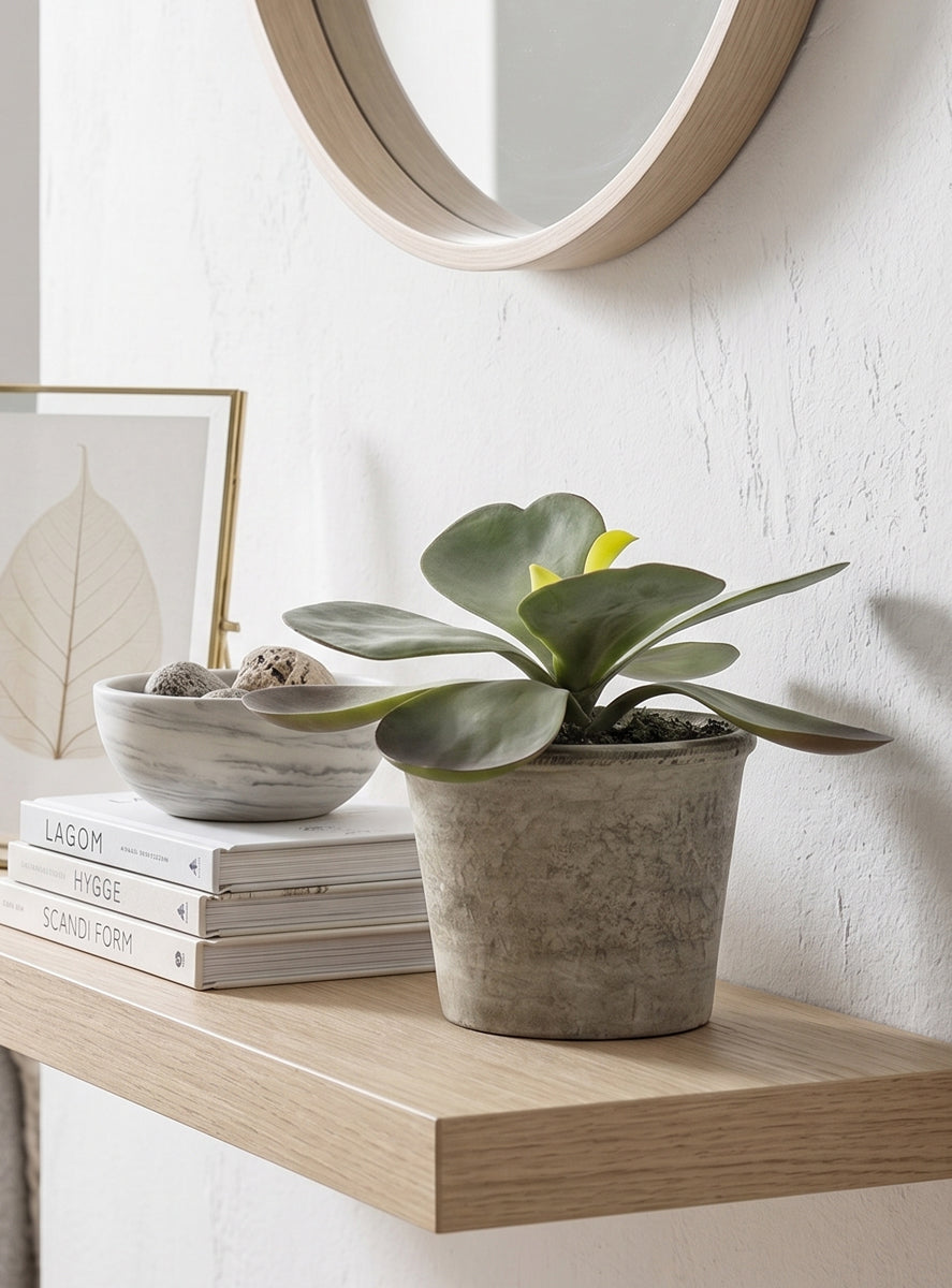 Artificial House Plants Succulent in Rustic Neutral Pot