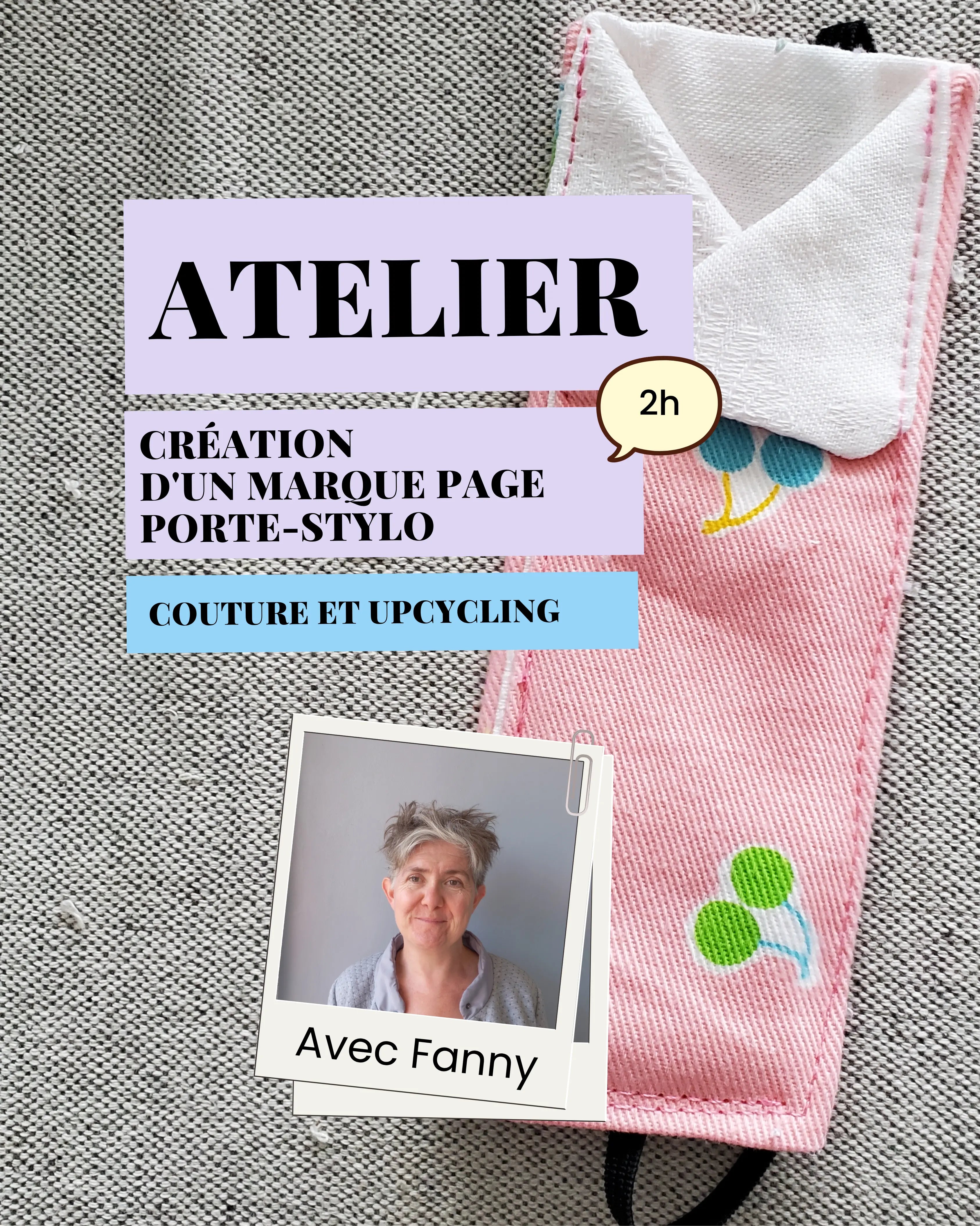 Atelier couture : création d'un marque page et porte stylo