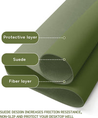 Großes Office-Mousepad Leder Wildleder Rutschfest 60x35cm