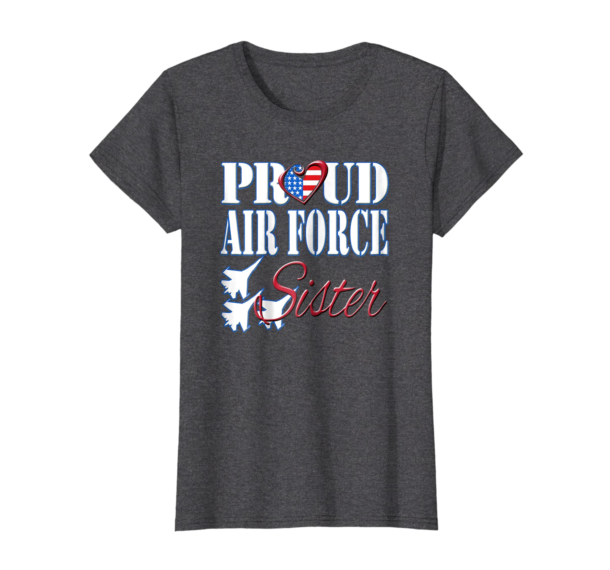 Funny shirts V-neck Tank top Hoodie sweatshirt usa uk au ca gifts for Proud Air Force Sister Shirt US Heart Military Women 1028537