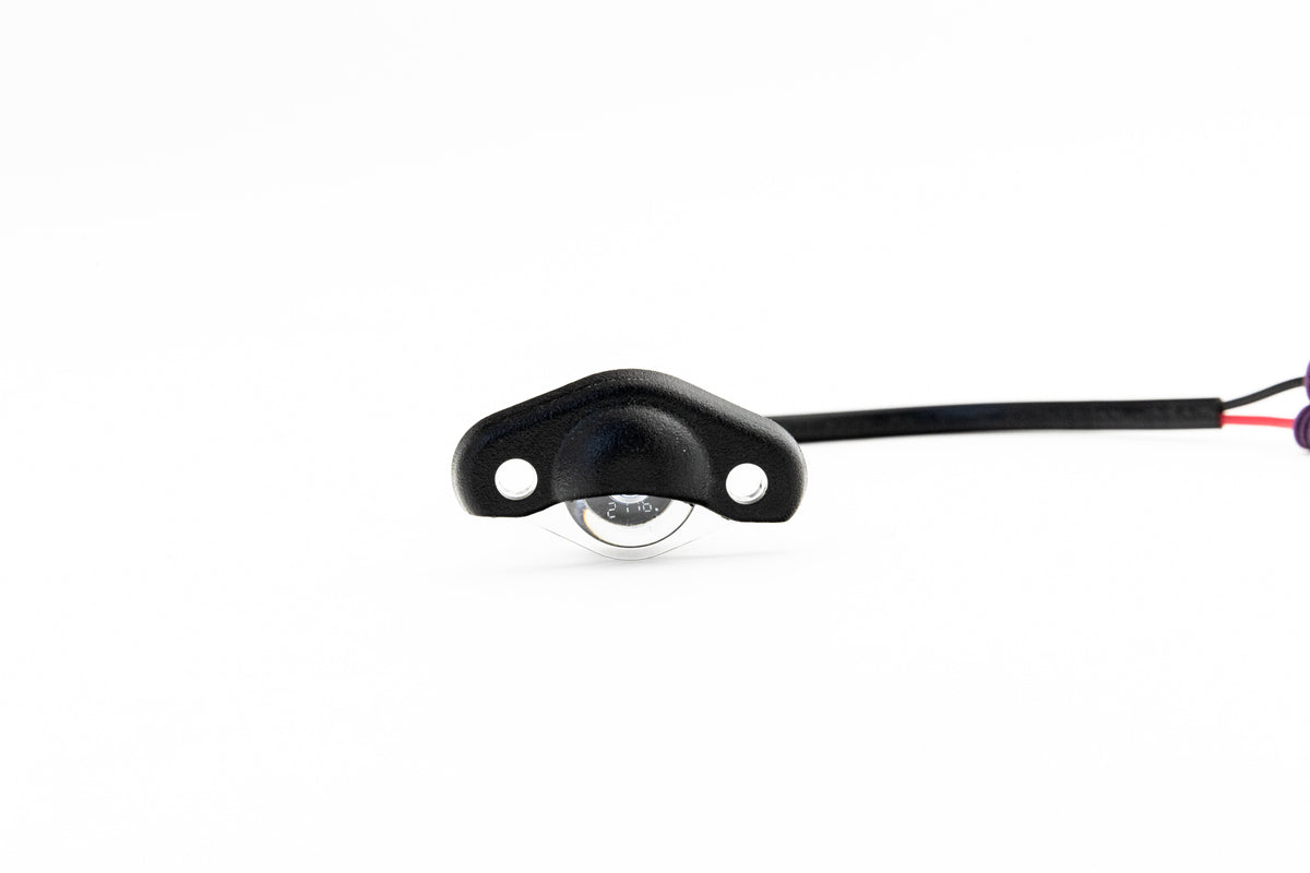 Red LED light with screw-down mount, dome cover, Delphi, Axis, compatible with 2018 and later vehicles.