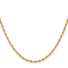 14ky 2.5mm Semi-Solid Rope Chain - 11