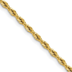 14ky 2.5mm Semi-Solid Rope Chain - 11