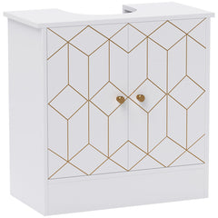 Under Sink Bathroom Cabinet with Adjustable Shelf and Open Compartment 60x30x60cm - White