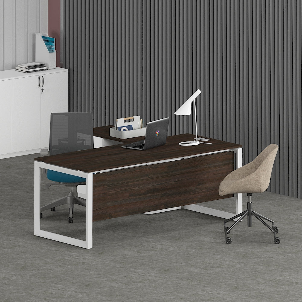 Milo Office Executive Desk (with Side Cabinet) - Office Store Office Furniture Manufacturer & Supplier Dubai