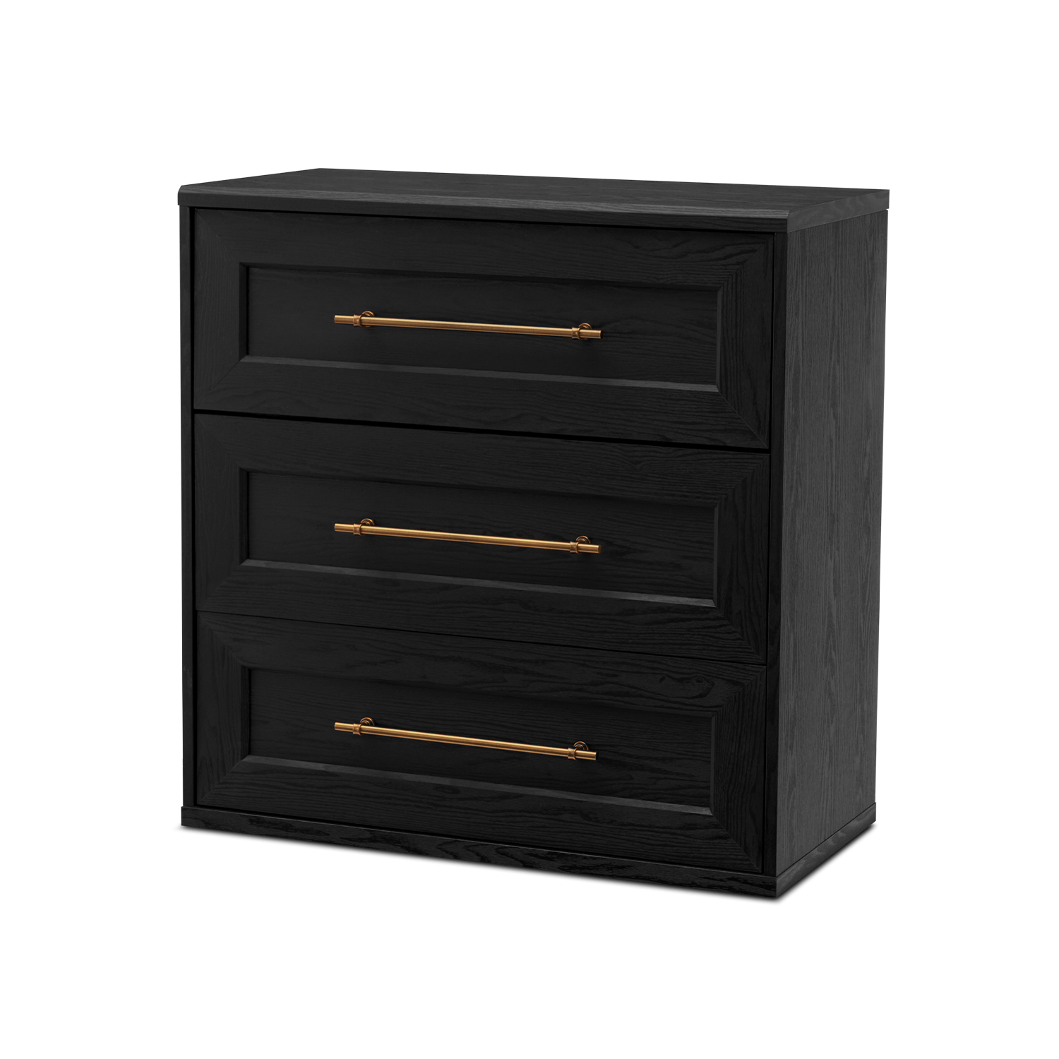 Blake 3 Drawer Dresser, Black Oak