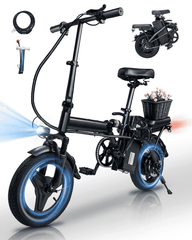 BroPath Electric Bike for Adults, Ebike, Electric Bicycle with 576WH  Removable Battery,14" Folding Ebike, 21MPH,20+ Miles(MAX),500W High