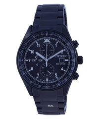 Citizen Chronograph Schwarzes Zifferblatt Edelstahl Eco-Drive CA0775-87E 100M Herrenuhr