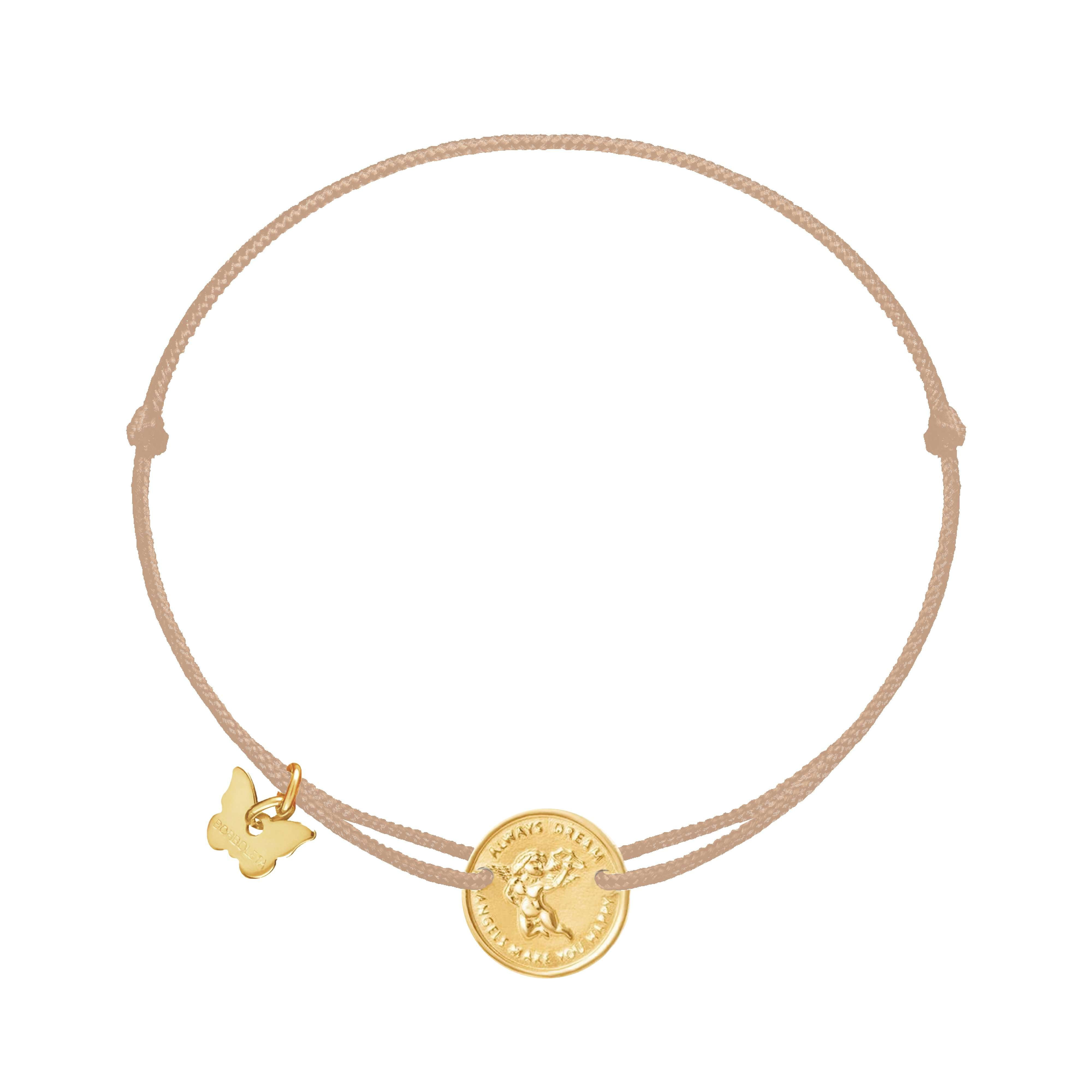 Angel Medallion Bracelet - Yellow Gold Plated - BRACELET - [variant.title]- Borboleta