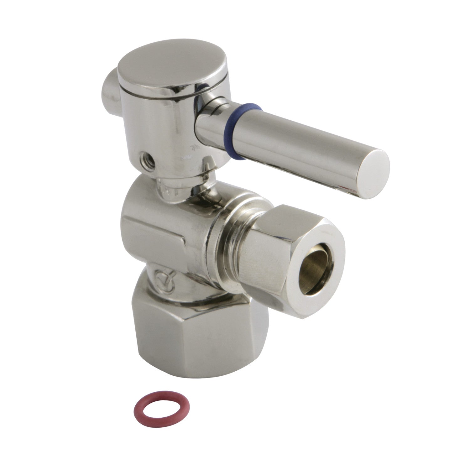 Concord CC43106DL 1/2-Inch FIP x 3/8-Inch OD Comp Quarter-Turn Angle Stop Valve, Polished Nickel