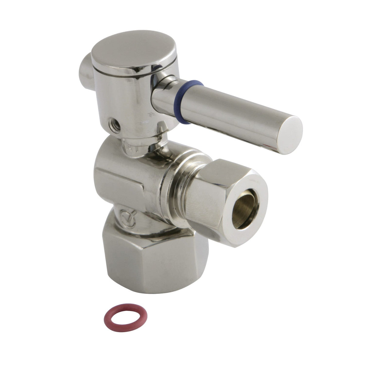 Concord CC43106DL 1/2-Inch FIP x 3/8-Inch OD Comp Quarter-Turn Angle Stop Valve, Polished Nickel