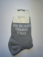 Chaussette de ville pailletée 36-41 EN RETARD COMME D’HAB