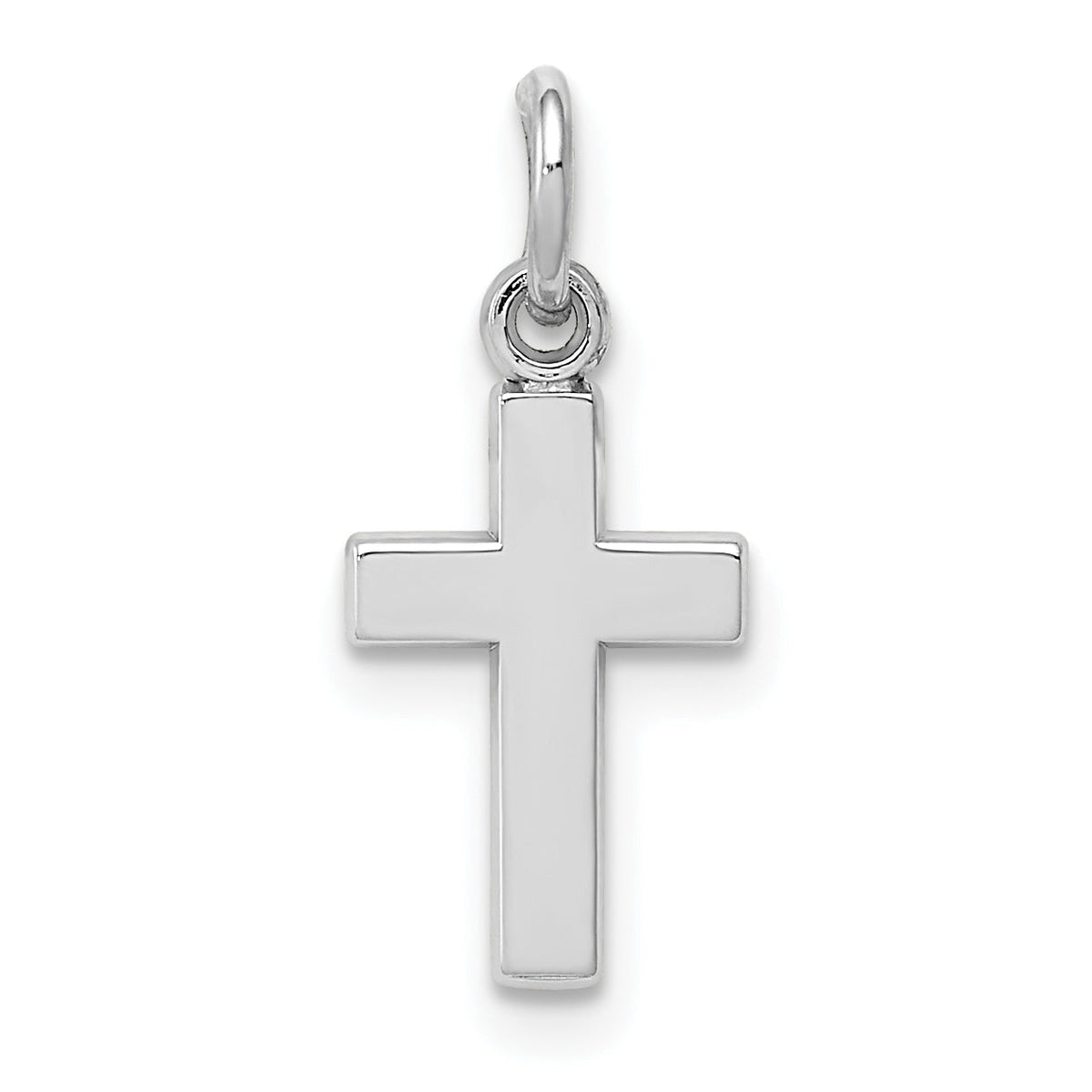 14K White Gold Cross Charm