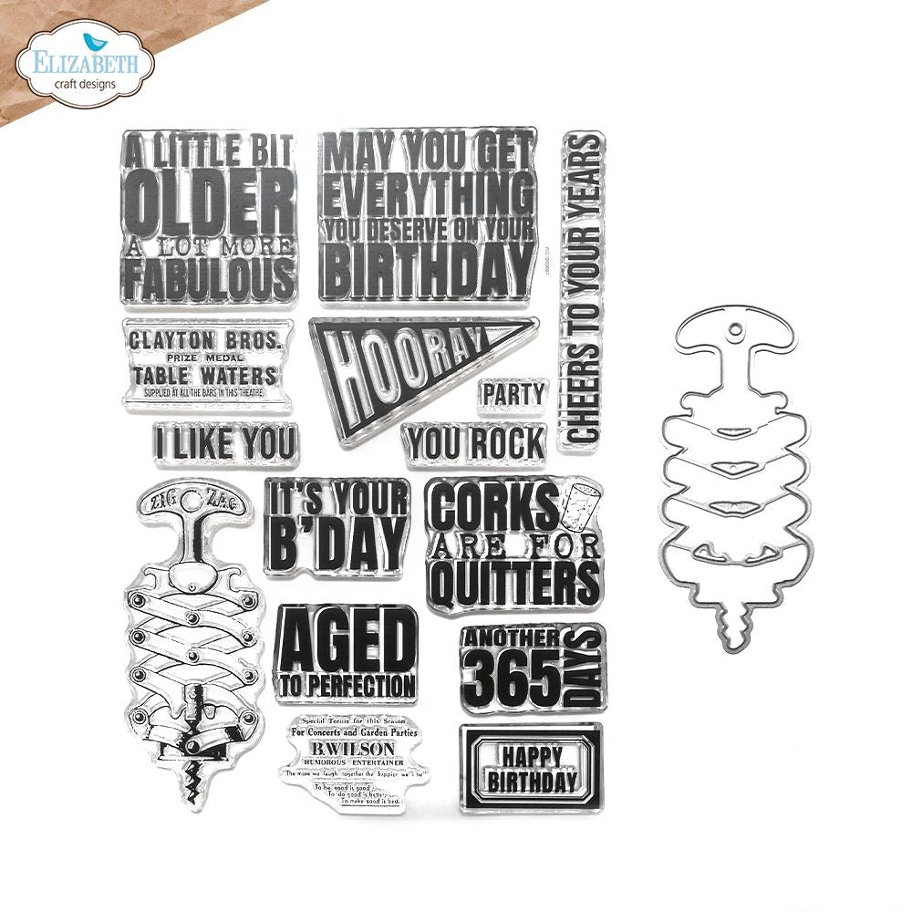 Elizabeth Craft Designs, Stamp And Die Set, Celebrations (#CS337)