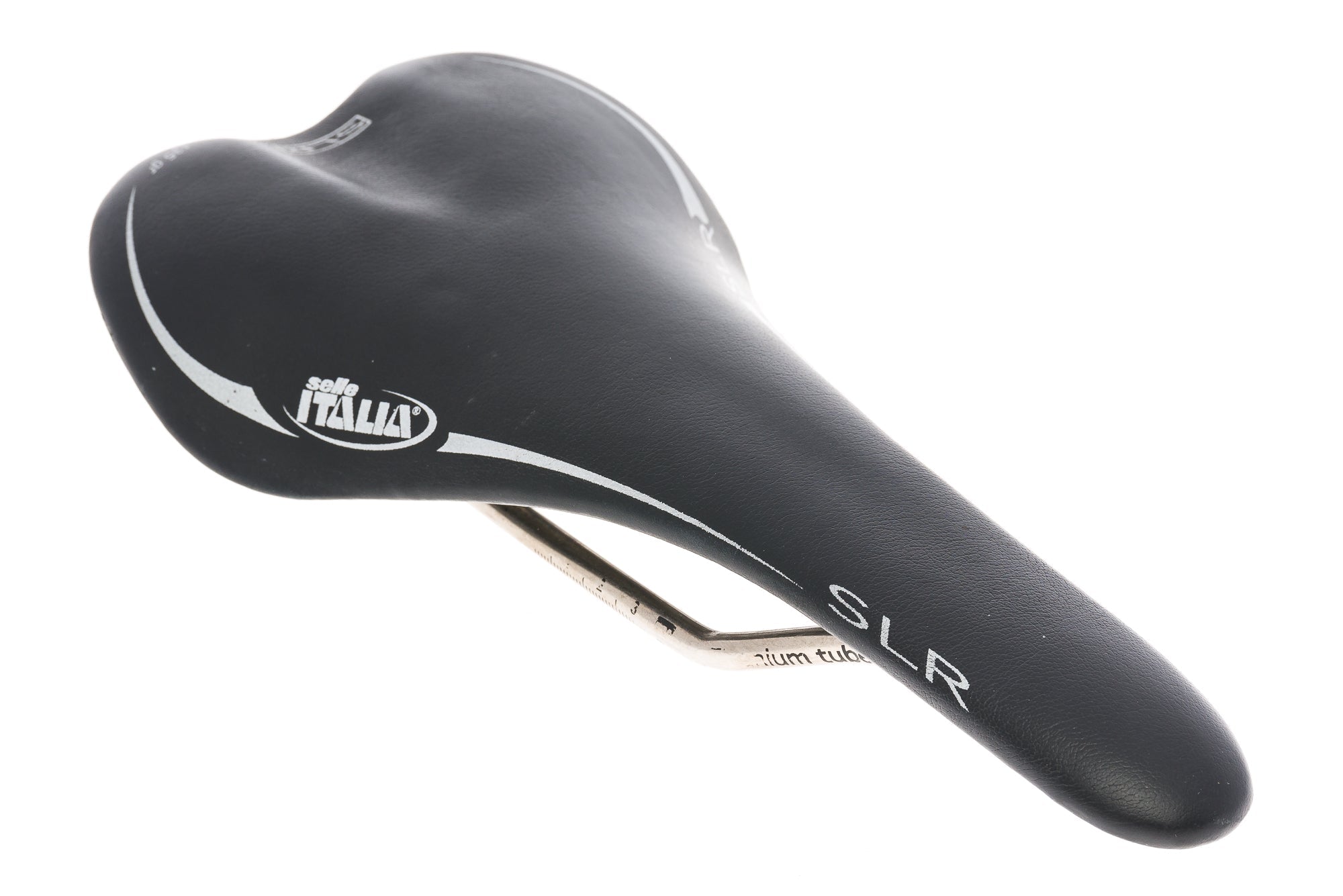 Selle Italia SLR Saddle 131mm Titanium Rails Black/Silver drive side