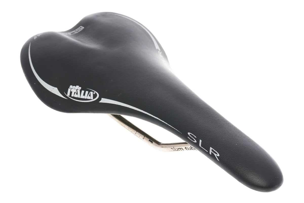 Selle Italia SLR Saddle 131mm Titanium Rails Black/Silver drive side