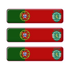 Portugal Rectangular Flag Domed Stickers – Sporting CP Design, Set of 3