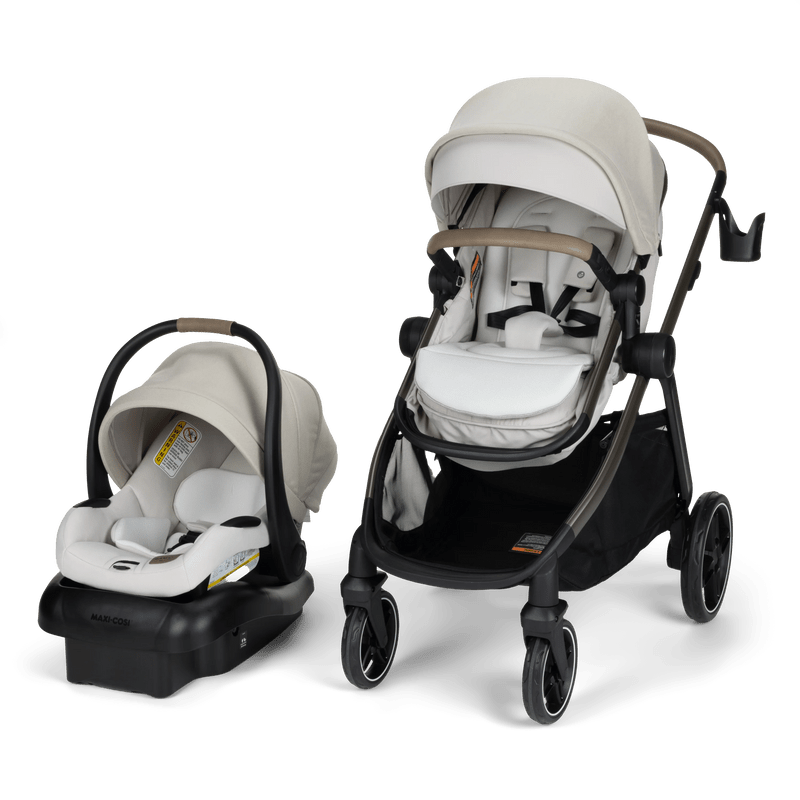 Classic Oat Maxi Cosi Zelia Pro 5-in-1 Travel System - Side View | Strolleria