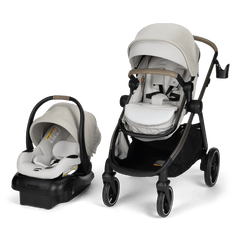 Classic Oat Maxi Cosi Zelia Pro 5-in-1 Travel System - Side View | Strolleria