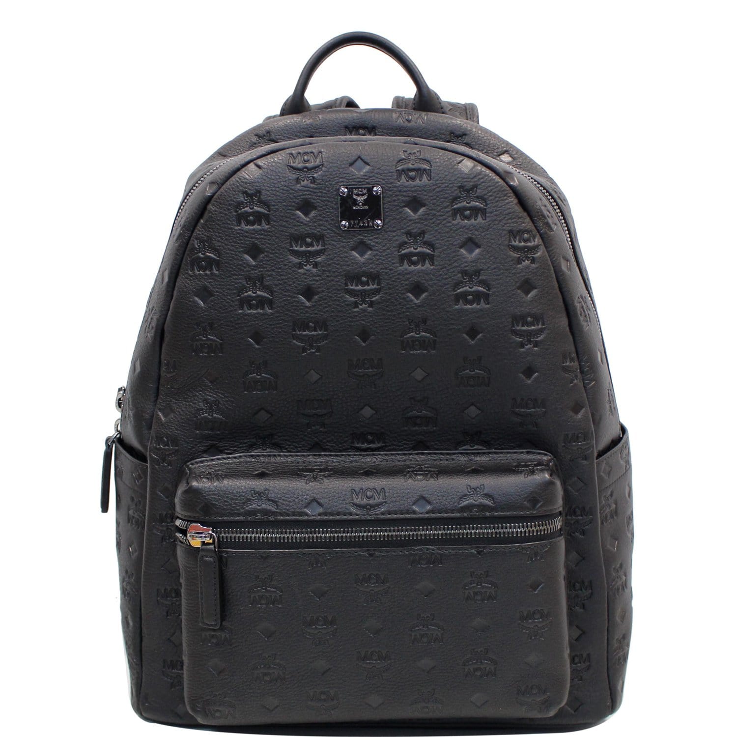 MCM Ottomar Visetos Monogram Leather Backpack Bag Black