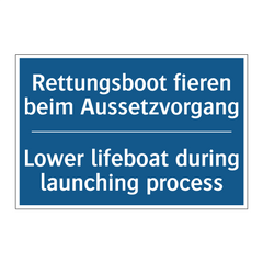 Rettungsboot fieren beim Aussetzvorgang/.../ - Lower lifeboat during launching /.../