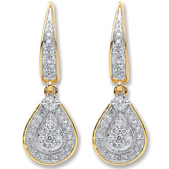 9ct Yellow Gold 0.25ct Diamond Drop Earrings