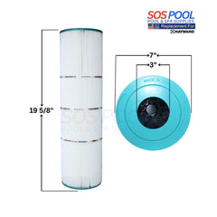 DPM-7656 Cartridge Filter for Hayward C500, 50 sq. ft., dimensions 19 5/8" x 7" x 3", SOS Pool, SKU: C-7656.