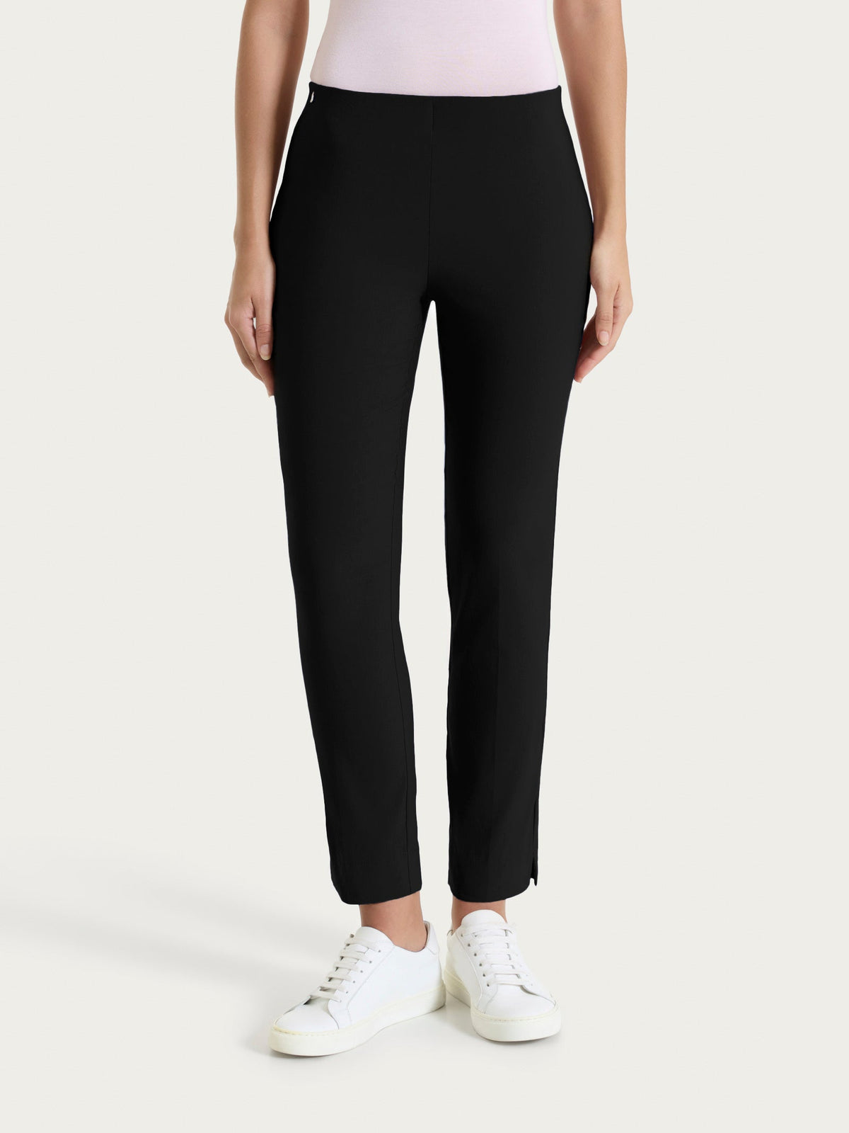 Pantalone capri con spacchetti in Linen Super Fresh Neri Donna - Ragno