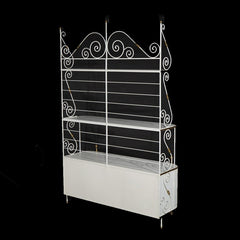 Hollywood Regency Wood & Brass Bakers Rack 20thC