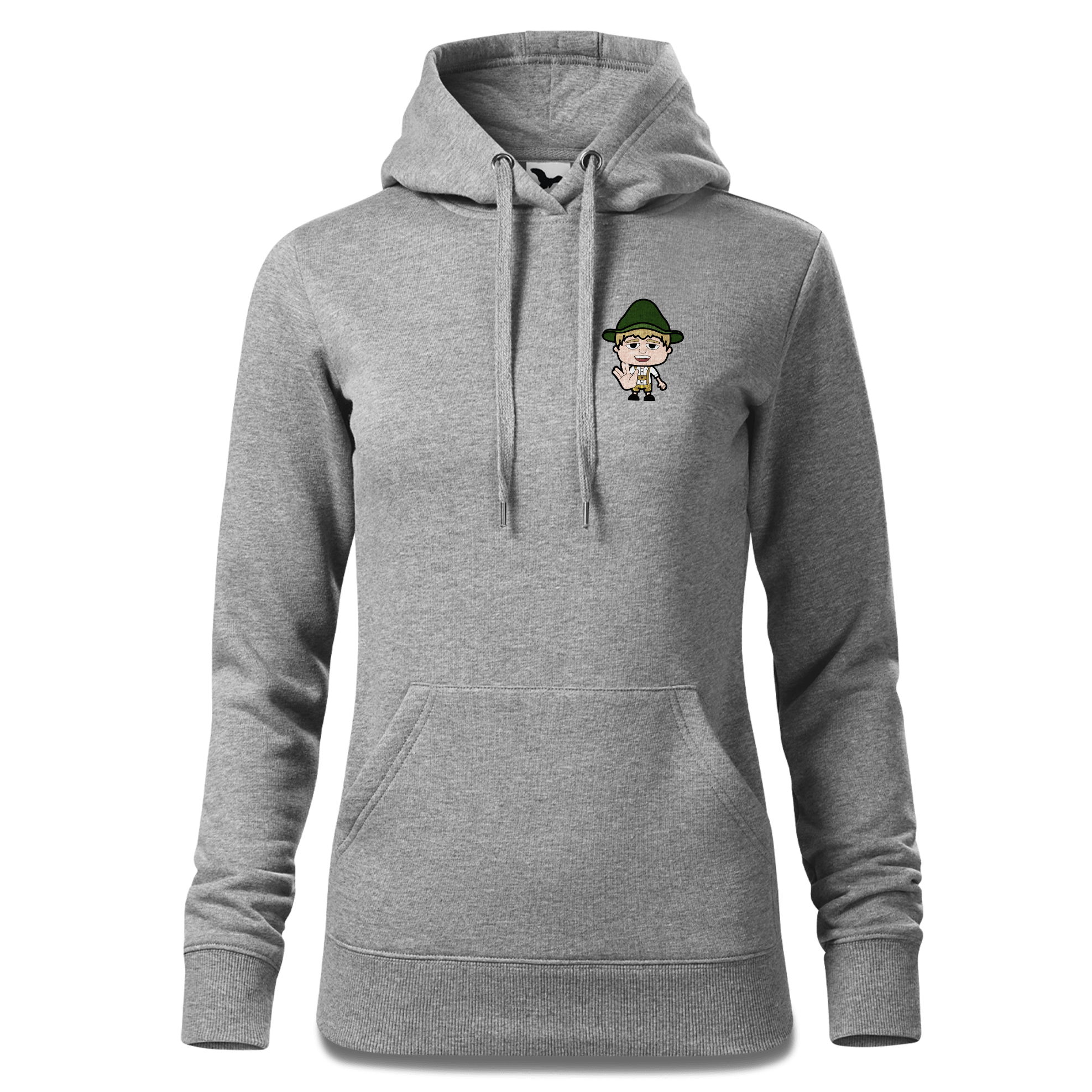 Da Jung Sinzer Star Trek Fingers Sweatshirt Hoody Damen Grau Meliert Kleinholzen Front