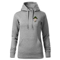Da Jung Sinzer Star Trek Fingers Sweatshirt Hoody Damen Grau Meliert Kleinholzen Front