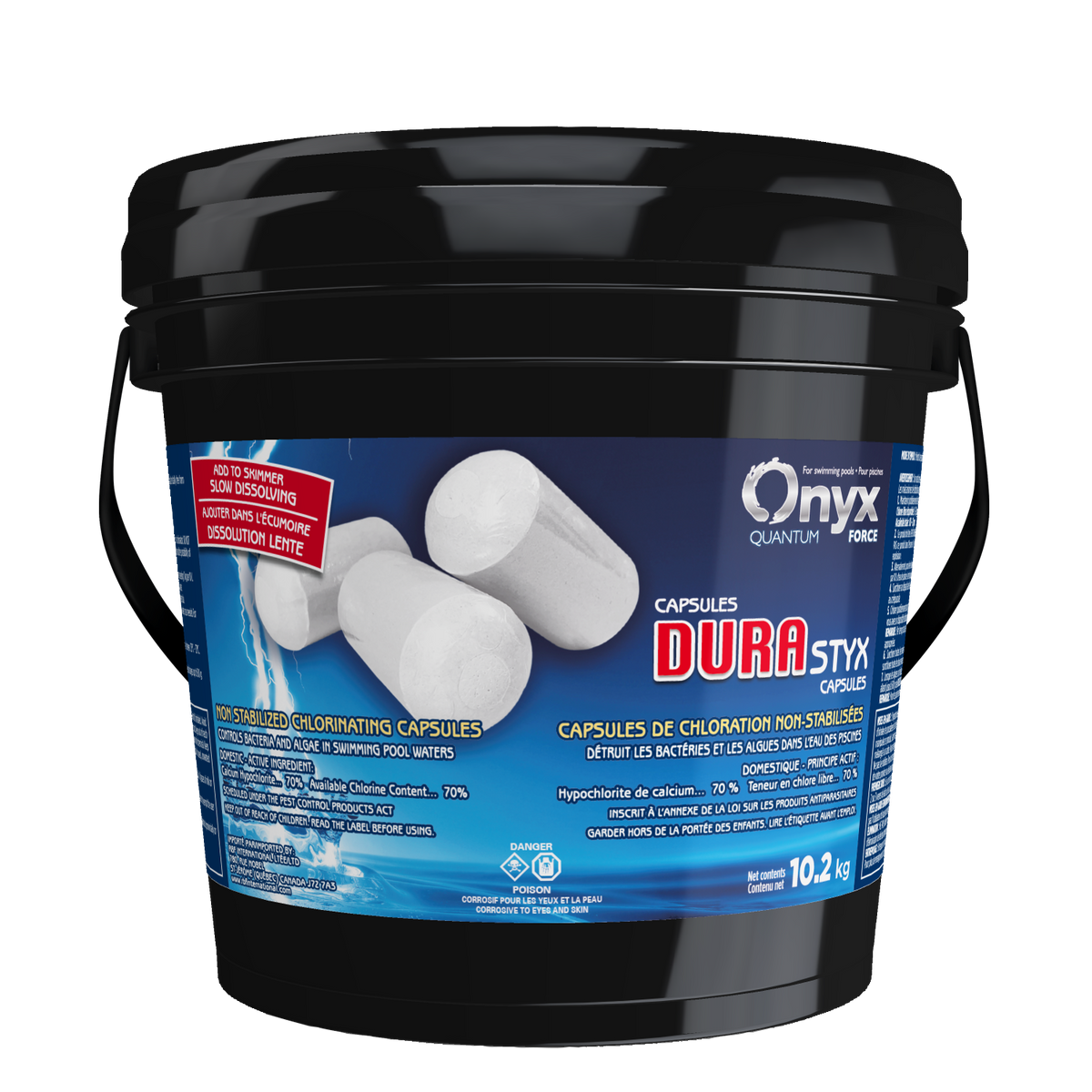 Onyx Chlore Capsules Durastyx 10.2Kg - Capsules de chlore non stabilisé
