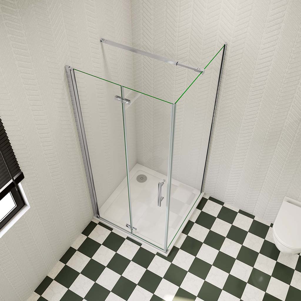 Duschabtrennung 700x800 H.1950 mm Falttür mit Seitenwand für badezimmer