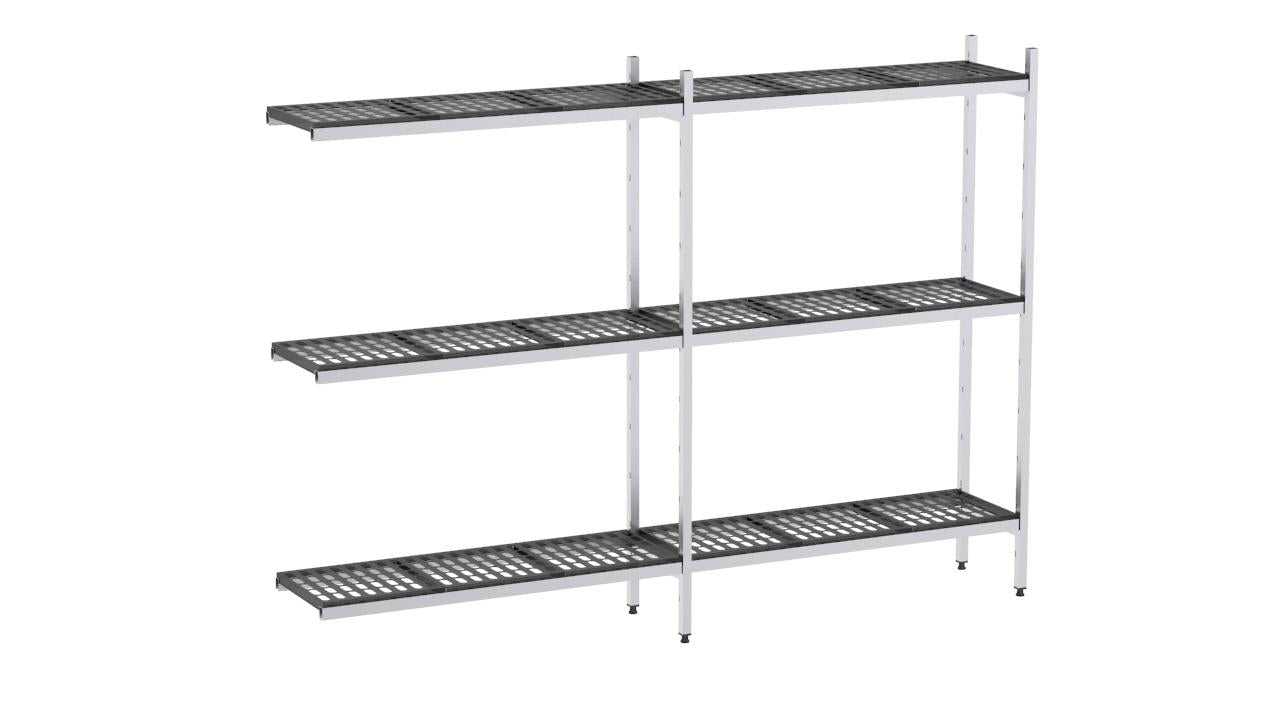 Rayonnage Aluminium Angle 2690×370 1700 3 Niveaux - Distform EAA00023