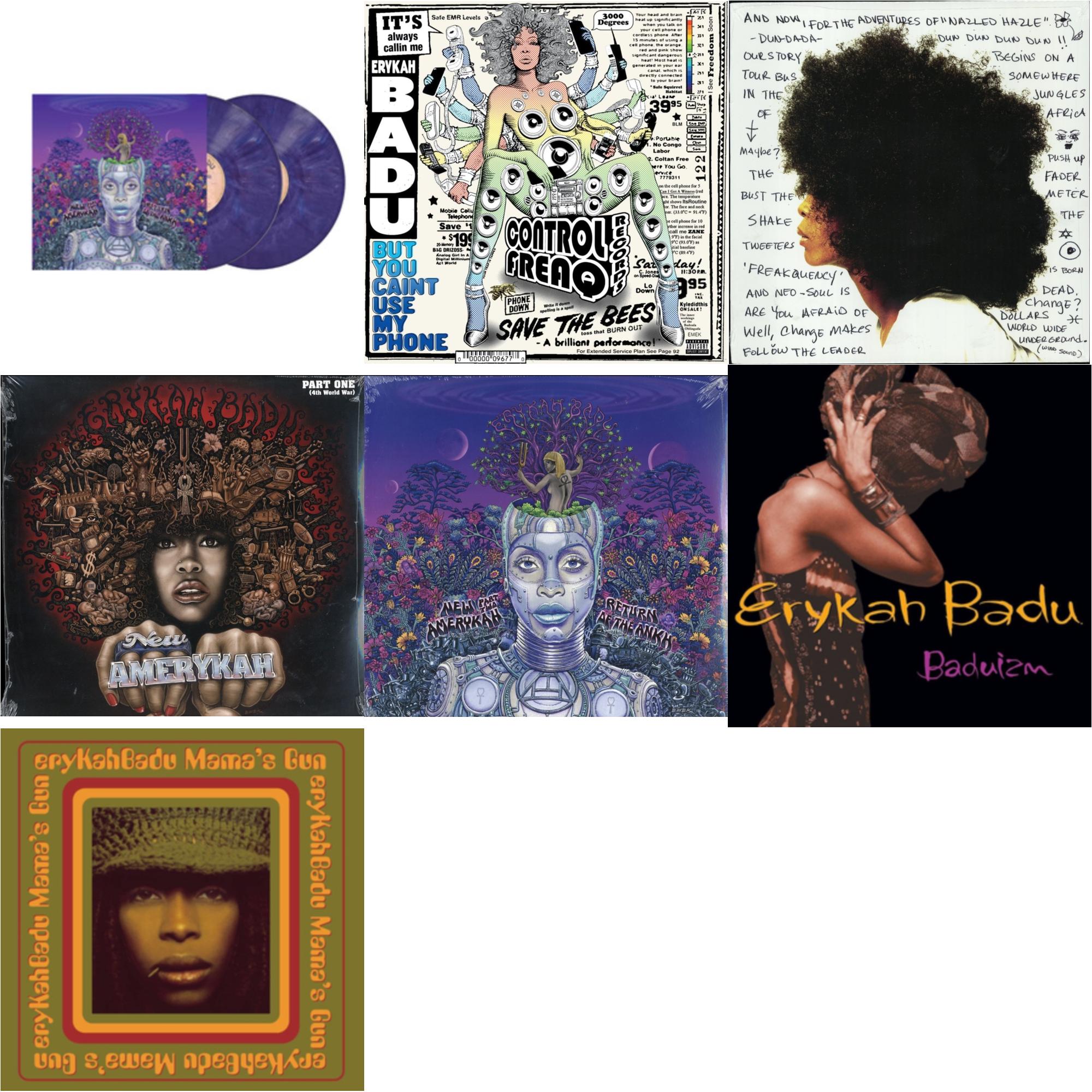 New Amerykah Part Two (Return Of The Ankh) (Violet Vinyl/2LP) & But You Caint Use My Phone (Purple LP Vinyl) & Worldwide Underground & New Amerykah Part 1: 4Th World War & New Amerykah Part 2: Return Of Ankh & Baduizm & Mama's Gun