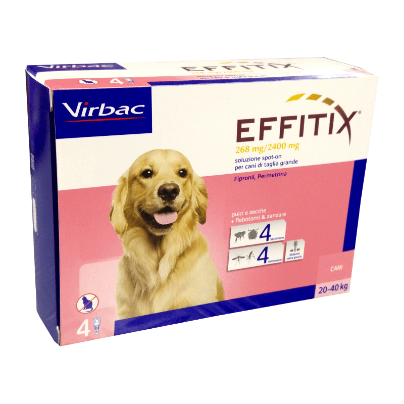 EFFITIX CANI 20-40 Kg (4 pipette) – Efficace contro pulci, zecche e flebotomi - Sarda Zootecnica