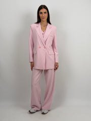 Completo Giacca e Pantalone Gessato Rosa